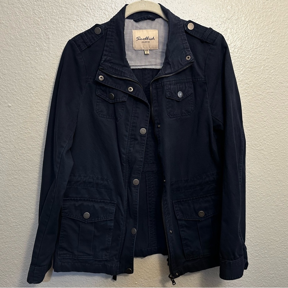 Snobbish Collection |  100% Cotton Navy Blue Utility Jacket, Size M